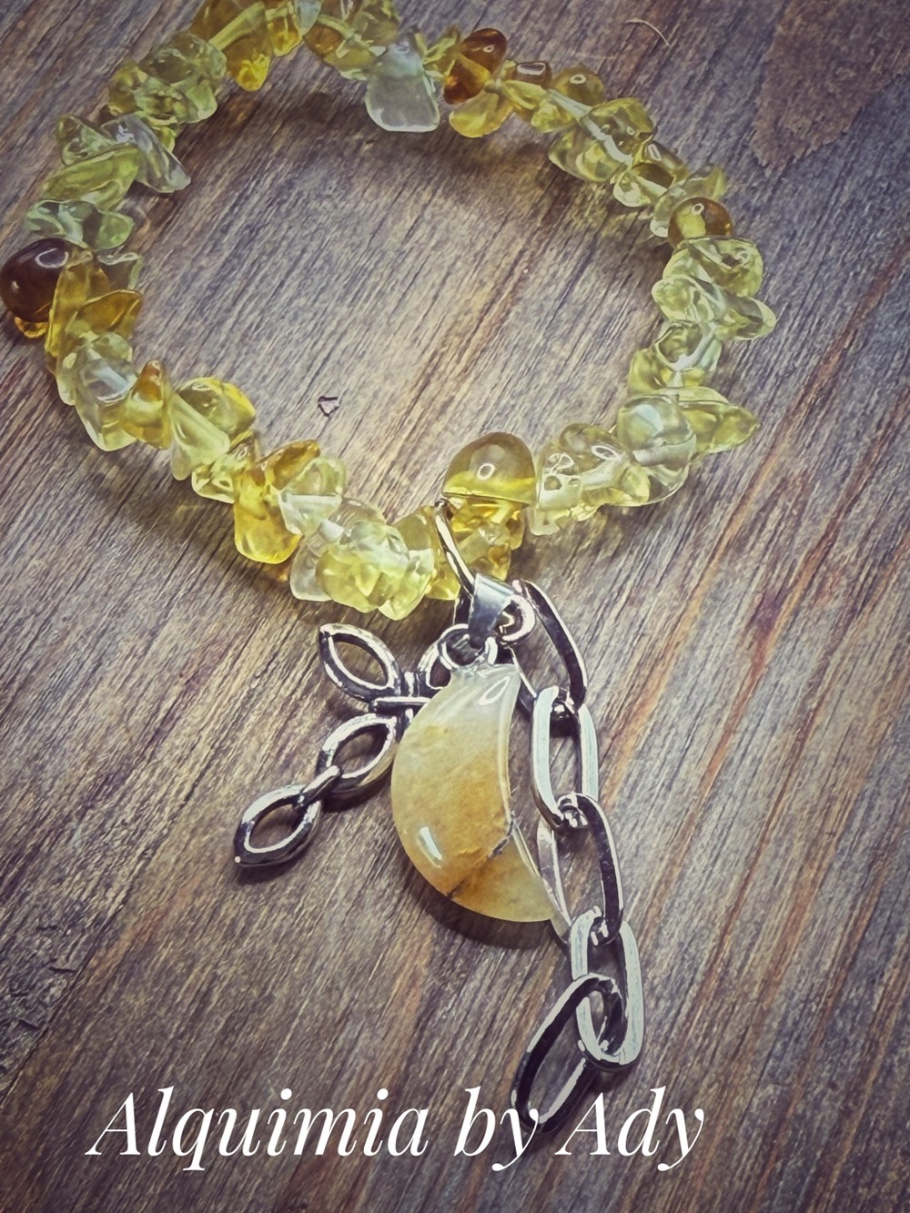 Oversized Golden Yellow citrine Stone beaded Bracelet